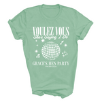 Load image into Gallery viewer, Personalised Hen Party Tshirts Disco Voulez Vous Saying I Do Bridal Party Shirts (Mint)