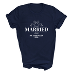 Load image into Gallery viewer, Just Married Club Personalised T-Shirt, Matching Newlywed Couple Honeymoon Tee