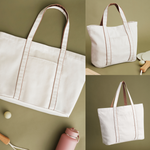 Load image into Gallery viewer, Personalised Initial Tote Bag Embroidered Canvas Work Travel Bag Gym Courtside