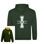 Load image into Gallery viewer, Personalised Kids Name & Initial Two Tone Hoodie, Custom Name Front And Back Team