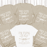 Load image into Gallery viewer, Personalised Hen Party T shirts Tying The Knot Bridal Party Shirts (Sand)