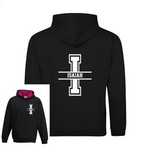 Load image into Gallery viewer, Personalised Kids Name & Initial Two Tone Hoodie, Custom Name Front And Back Team