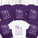 Load image into Gallery viewer, Personalised 'In Paris' Hen Party T-Shirts - Purple