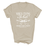Load image into Gallery viewer, Personalised Hen Party T shirts Tying The Knot Bridal Party Shirts (Sand)