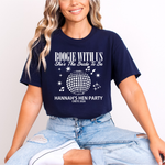 Load image into Gallery viewer, Boogie With Me I'm The Bride To Be Personalised Hen Party Shirts (Navy)