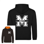 Load image into Gallery viewer, Personalised Kids Name & Initial Two Tone Hoodie, Custom Name Front And Back Team