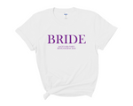 Load image into Gallery viewer, Custom Personalised Hen Party T shirts Bridal Role Purple