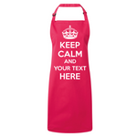 Load image into Gallery viewer, Personalised Keep Calm Bib Apron, Custom Text Apron