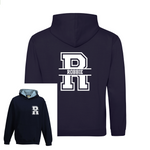 Load image into Gallery viewer, Personalised Kids Name & Initial Two Tone Hoodie, Custom Name Front And Back Team