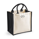 Load image into Gallery viewer, Personalised Small Initial Monogram Jute Tote Bag