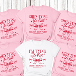 Load image into Gallery viewer, Personalised Hen Party T shirts Tying The Knot Bridal Party Shirts (Light Pink)