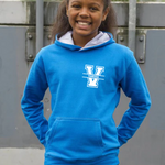 Load image into Gallery viewer, Personalised Kids Name & Initial Two Tone Hoodie, Custom Name Front And Back Team