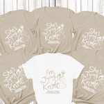 Load image into Gallery viewer, Personalised Tying The Knot Hen Party Shirts (Sand)