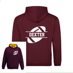Load image into Gallery viewer, Personalised American Football Kids Two Tone Hoodie Custom Name Front & Back