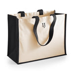 Load image into Gallery viewer, Personalised Small Initial Monogram Large Jute Tote Bag