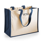Load image into Gallery viewer, Personalised Small Initial Monogram Large Jute Tote Bag