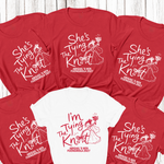 Load image into Gallery viewer, Personalised Tying The Knot Hen Party Shirts (Red)