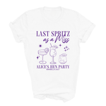 Load image into Gallery viewer, Last Spritz As A Miss Personalised Hen Party T-Shirts Purple
