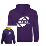 Load image into Gallery viewer, Personalised American Football Kids Two Tone Hoodie Custom Name Front & Back