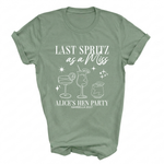 Load image into Gallery viewer, Last Spritz As A Miss Personalised Hen Party T-Shirts Sage