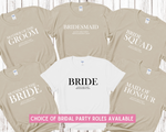 Load image into Gallery viewer, Custom Personalised Hen Party T shirts Bridal Role Sand