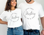 Load image into Gallery viewer, First Christmas As Mr & Mrs Unisex T-Shirt Couples