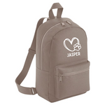 Load image into Gallery viewer, a backpack with a heart and paw on it