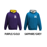 Load image into Gallery viewer, Personalised Kids Name & Initial Two Tone Hoodie, Custom Name Front And Back Team