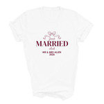 Load image into Gallery viewer, Just Married Club Personalised T-Shirt, Matching Newlywed Couple Honeymoon Tee