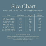Load image into Gallery viewer, Personalised Kids Name & Initial Two Tone Hoodie, Custom Name Front And Back Team