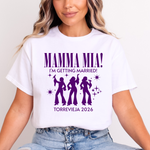 Load image into Gallery viewer, Personalised Hen Party Tshirts Mamma Mia Bridal Party Shirts (Purple)