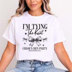Load image into Gallery viewer, Personalised Hen Party T shirts Tying The Knot Bridal Party Shirts (Black)