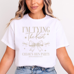 Load image into Gallery viewer, Personalised Hen Party T shirts Tying The Knot Bridal Party Shirts (Sand)