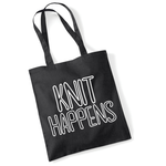 Load image into Gallery viewer, Knit Happens Tote Bag Funny Knitting Tote