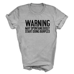 Load image into Gallery viewer, Warning May Spontaneously Start Doing Burpees Funny Adult Fitness Tshirt