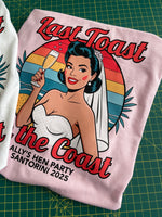 Load image into Gallery viewer, Last Toast On The Coast Hen Party Personalised Tshirts Bachelorette