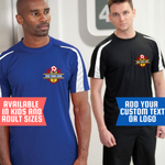 Load image into Gallery viewer, Custom Printed Sports Contrast T-Shirt β Add Your Logo or Text Kids/Adult Sizes
