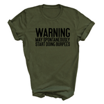 Load image into Gallery viewer, Warning May Spontaneously Start Doing Burpees Funny Adult Fitness Tshirt