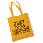 Load image into Gallery viewer, Knit Happens Tote Bag Funny Knitting Tote
