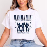 Load image into Gallery viewer, Personalised Hen Party Tshirts Mamma Mia Bridal Party Shirts (Navy)