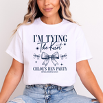 Load image into Gallery viewer, Personalised Hen Party T shirts Tying The Knot Bridal Party Shirts (Blue)
