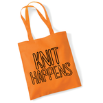 Load image into Gallery viewer, Knit Happens Tote Bag Funny Knitting Tote