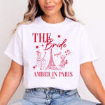 Load image into Gallery viewer, Personalised 'In Paris' Hen Party T-Shirts - Red