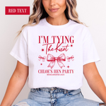 Load image into Gallery viewer, Personalised Hen Party T-shirts Tying The Knot Bridal Party Shirts, Bride - Red Print