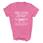 Load image into Gallery viewer, Personalised Hen Party T shirts Tying The Knot Bridal Party Shirts (Azalea)