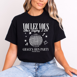 Load image into Gallery viewer, Personalised Hen Party Tshirts Disco Voulez Vous Saying I Do Bridal Party Shirts (Black)