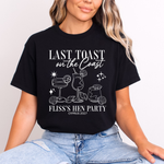 Load image into Gallery viewer, Last Toast On The Coast Hen Party T-Shirt (Black)