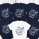 Load image into Gallery viewer, Personalised Tying The Knot Hen Party Shirts (Navy)