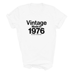 Load image into Gallery viewer, Custom Personalised Vintage Made In Your Year Unisex T-Shirt - Birthday Milestone Gift
