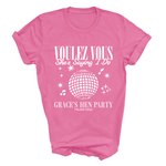 Load image into Gallery viewer, Personalised Hen Party Tshirts Disco Voulez Vous Saying I Do Bridal Party Shirts (Azalea)